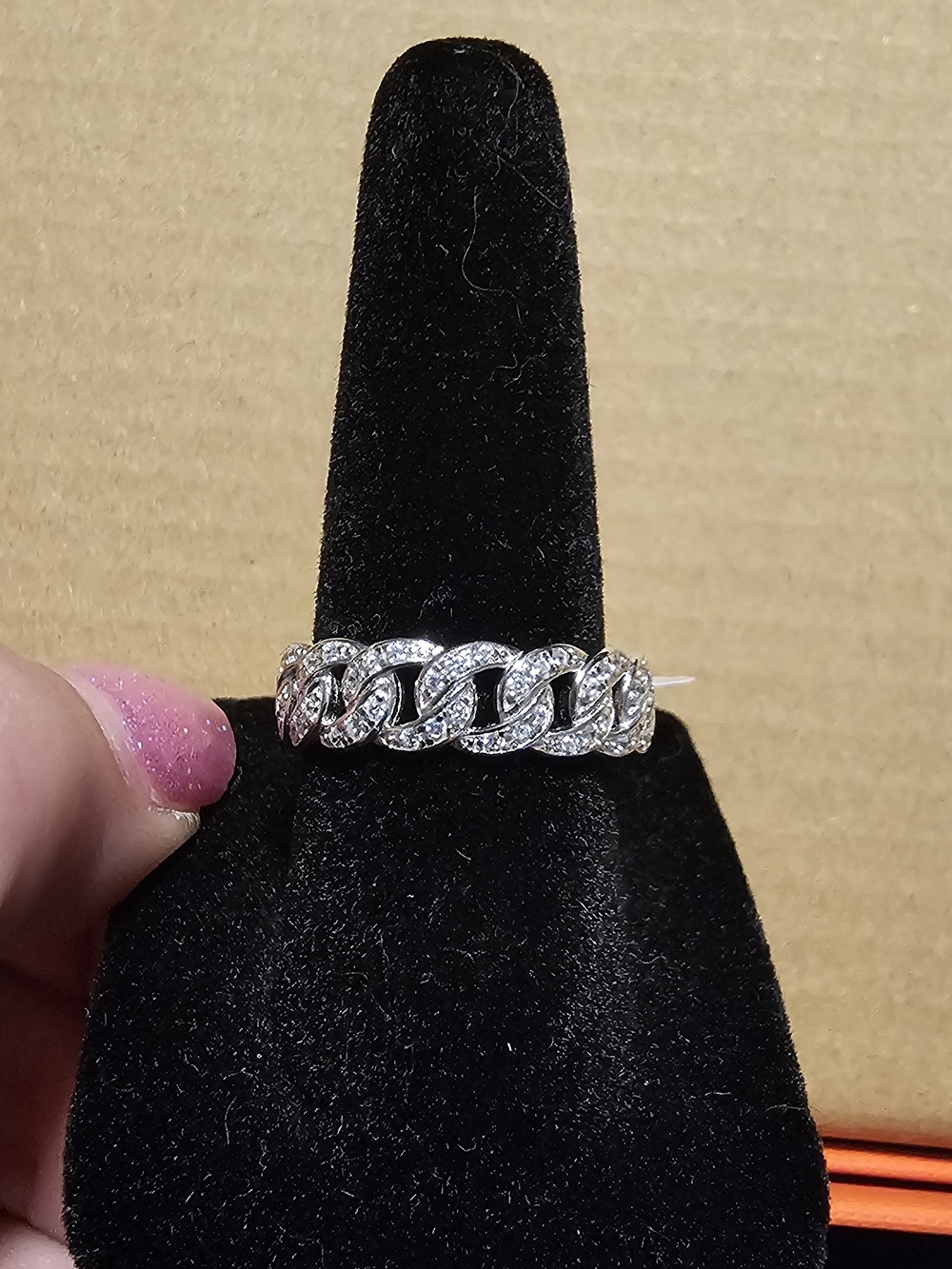 Moissainite Cuban Link Band Ring